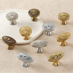 Massive Messing Schubladenknäufe, Gold Kabinett Griffe, einzigartige Kommode Knäufe Bild 6