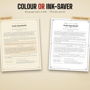 US Letter and A4, colour and ink-saving printer-friendly versions