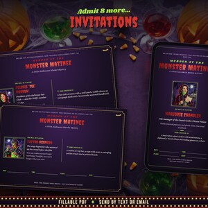 Printable and digital invitations for the new characters