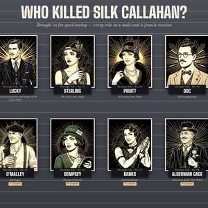 The 8 suspects — every role in male and female versions