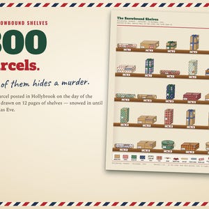 The Snowbound Shelves: 300 illustrated Christmas parcels — one of them hides a murder