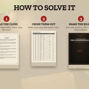 How to solve the murder mystery puzzle in three steps