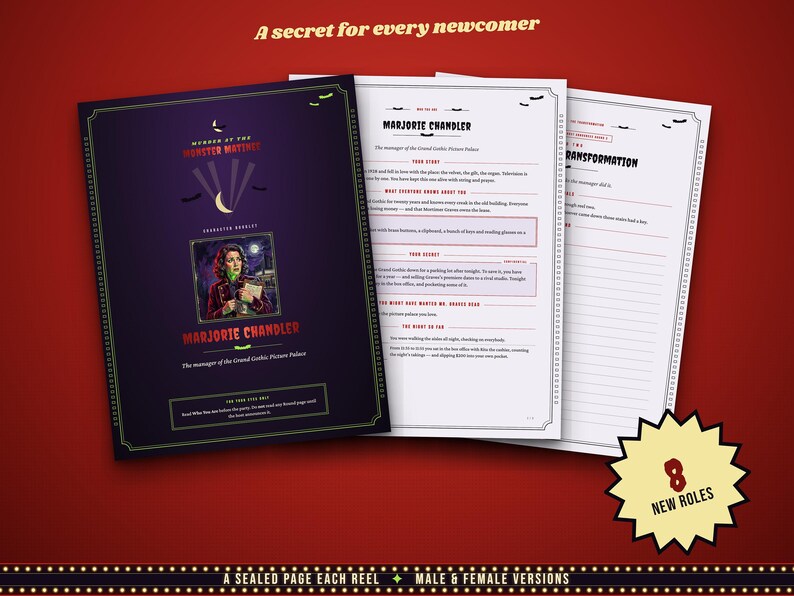 Character booklets for the new suspects