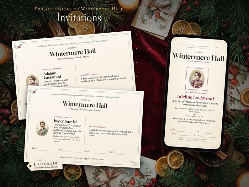 Printable and digital invitations for the new characters