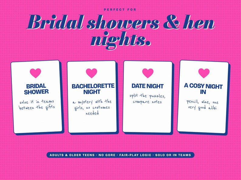 Wedding Murder Mystery Puzzle: Printable Bridal Shower Case File Game, Logic Grid image 19