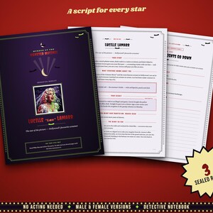 Character booklets with a sealed page for every round
