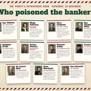 Persons of interest in The Parcel Post Poisoner — every one of them had a motive