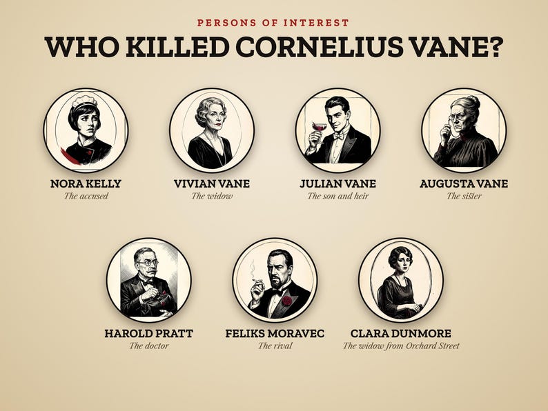 Persons of interest in The Cloakroom Killer — every one of them had a motive