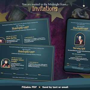 Fillable printable invitations and digital invitations for text or email