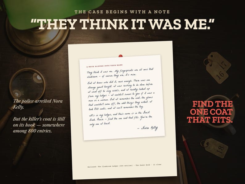 The case begins with a handwritten note from Nora Kelly