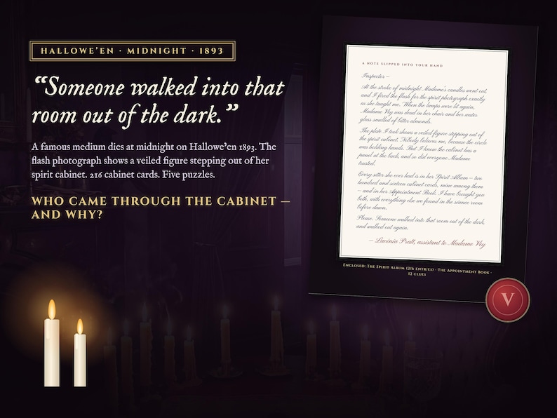 The case begins with a note from Miss Lavinia Pratt, the medium's assistant