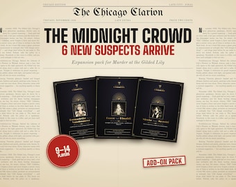1920s Murder Mystery Expansion Pack: 6 More Players for 9–14 Guests, Printable