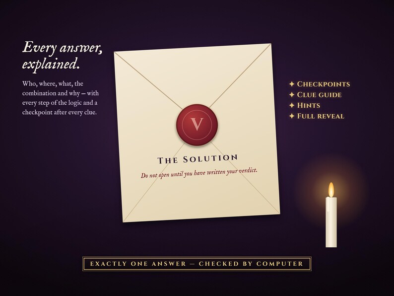 A sealed solution that explains every answer