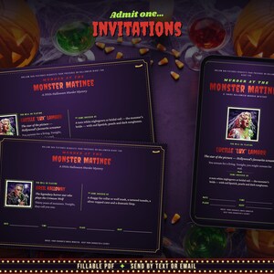 Fillable printable invitations and digital invitations for text or email
