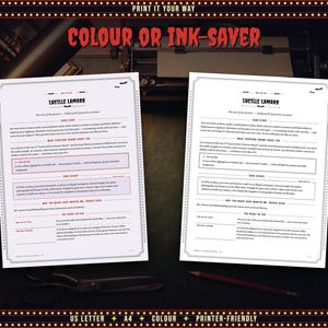 US Letter and A4, colour and ink-saving printer-friendly versions