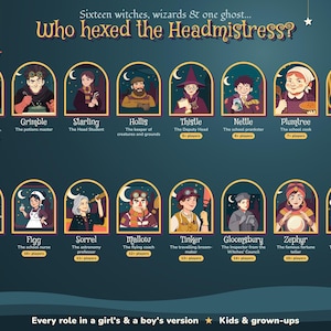 The 16 suspects — every role in male and female versions