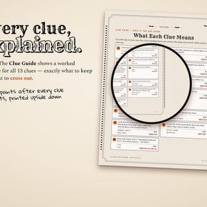A clue guide with worked examples for every clue