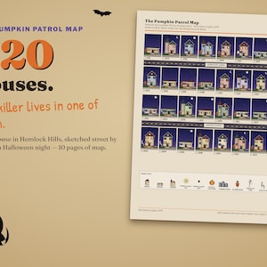 The Pumpkin Patrol Map: 320 illustrated houses — the killer lives in one of them