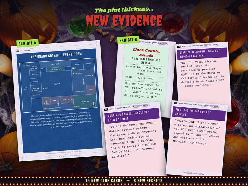 New clue cards and evidence for the Double Feature expansion