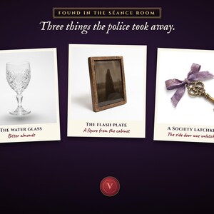 The evidence: the water glass, the flash plate and a Society latchkey