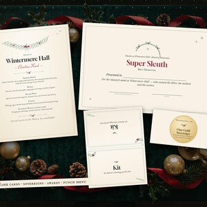 Party printables: name cards, play money, awards, bar menu and door sign