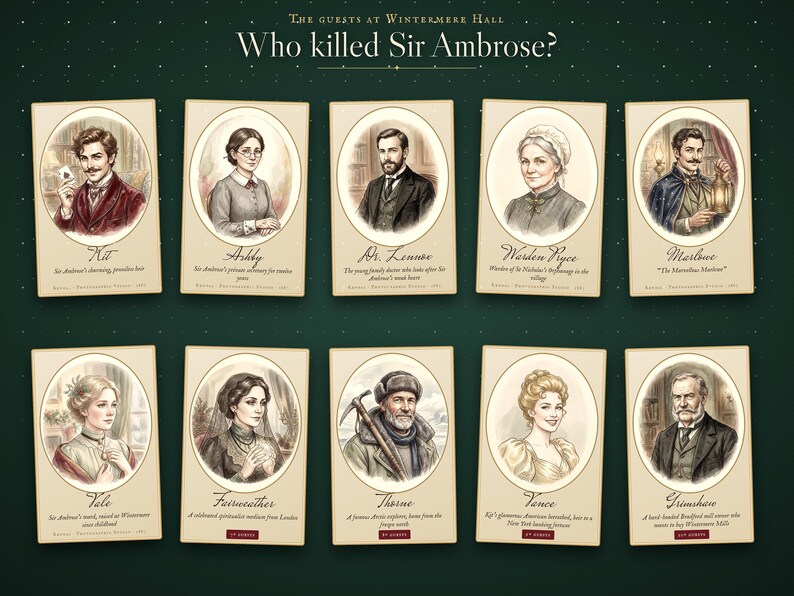 The 10 suspects — every role in male and female versions