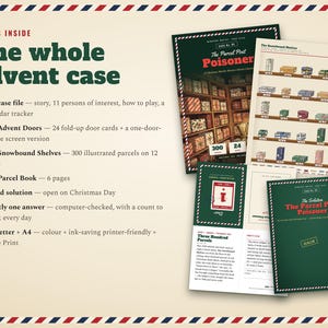 Everything in the printable advent calendar case file