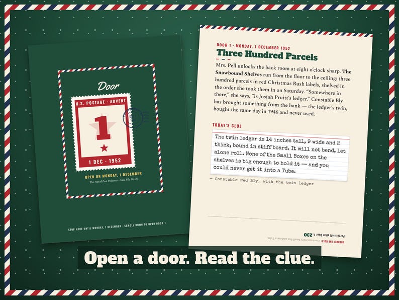 Open a door each day: what happened, and a new clue