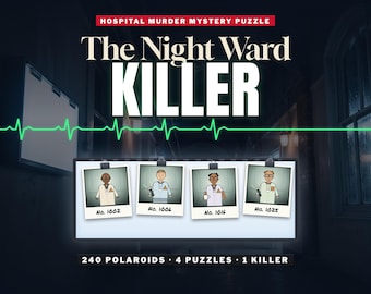 Hospital Murder Mystery Puzzle: Printable 1980s Elimination Case File, Crossword and Logic Game