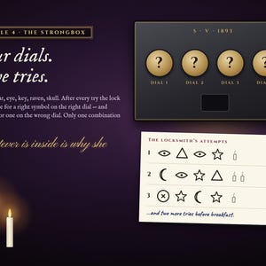 Puzzle 4: crack the four-dial strongbox from the locksmith's five attempts