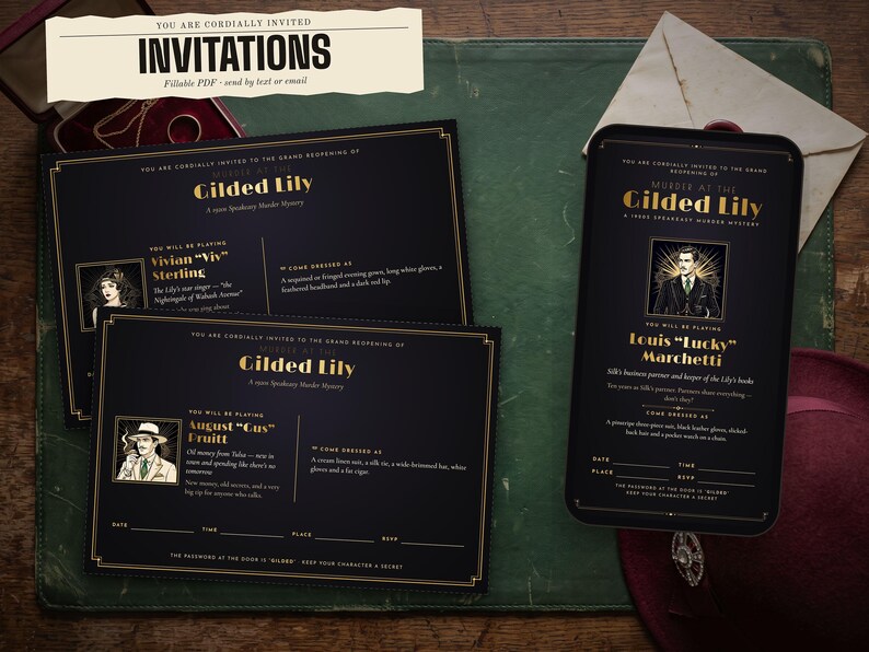 Fillable printable invitations and digital invitations for text or email