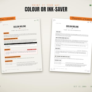 US Letter and A4, colour and ink-saving printer-friendly versions