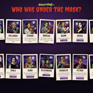 The 14 suspects — every role in male and female versions