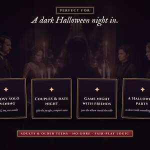 Perfect for a solo evening, date night, game night or a Halloween party