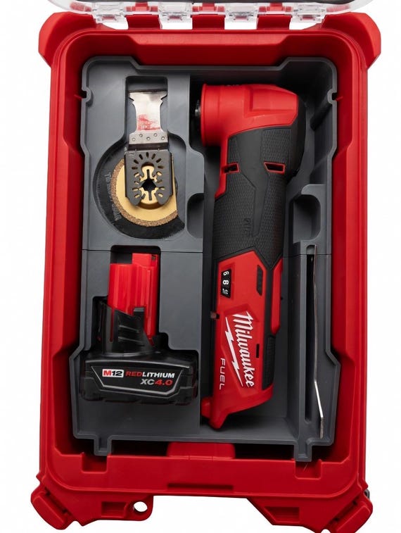 Custom 3D Printed Insert for Milwaukee M12 Fuel Oscillating Multi-Tool – Packout Case Organizer