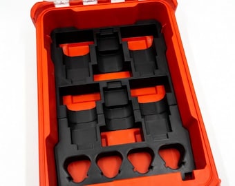 Custom 3D Printed Milwaukee M12 Battery Organizer – Holds 8 Batteries
