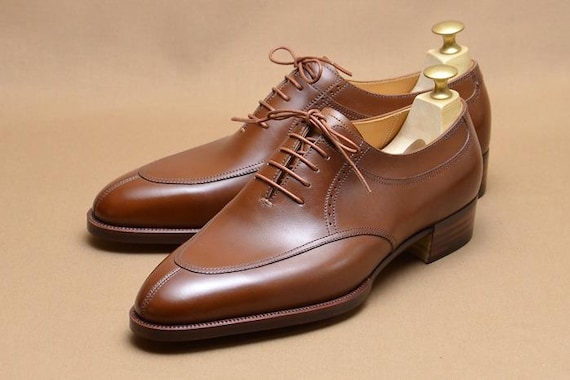 Men’s Handmade Brown Leather Oxford Shoes | Luxury Formal Dress Shoes | Wedding & Office Footwear
