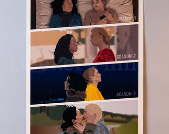 Lámina artística de Killing Eve, temporadas 1-4 / Póster de Villaneve / Decoración de pared