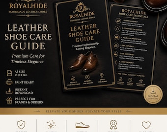 Leather Shoe Care Guide PDF | Printable Cleaning, Polishing, Protection (Digital Download)