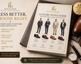 Men's Dress Shoe Style Guide | Outfit Matching, Color Coordination (A5 PDF Download)