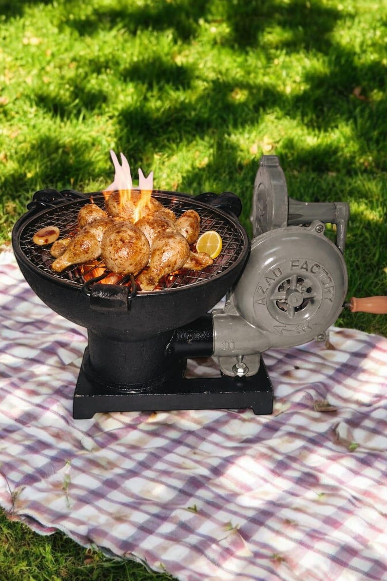 Forja de carbón de hierro, pedal de soplador manual, decoración de taller de herrería imagen 2