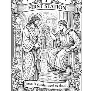 Stations of the Cross Coloring Sheets Bundle