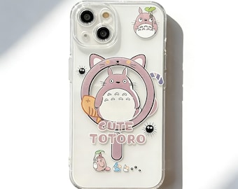 Totoro iPhone-hoesje kattenoorspiegel | MagSafe-beschermhoes