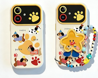 iPhone-hoesje Star Puppy Carnival | 3D sterkop kawaii kralenketting schokbestendige hoes