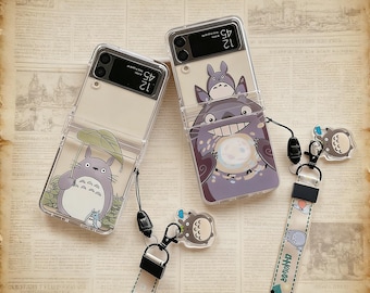 Totoro met bladparaplu opvouwbaar telefoonhoesje | Studio Ghibli Z-flipcover