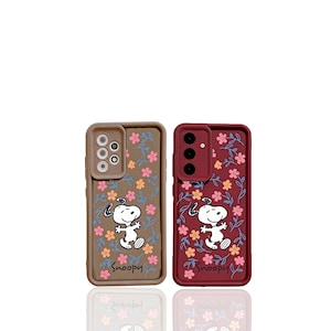 Funda para Samsung con diseño floral de Snoopy de Peanuts / 4 estilos. Funda a prueba de golpes para Galaxy Serie S/A.