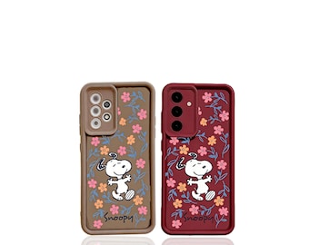 Peanuts Snoopy Floral Samsung Case | 4 Styles Shockproof Galaxy S/A Series Cover