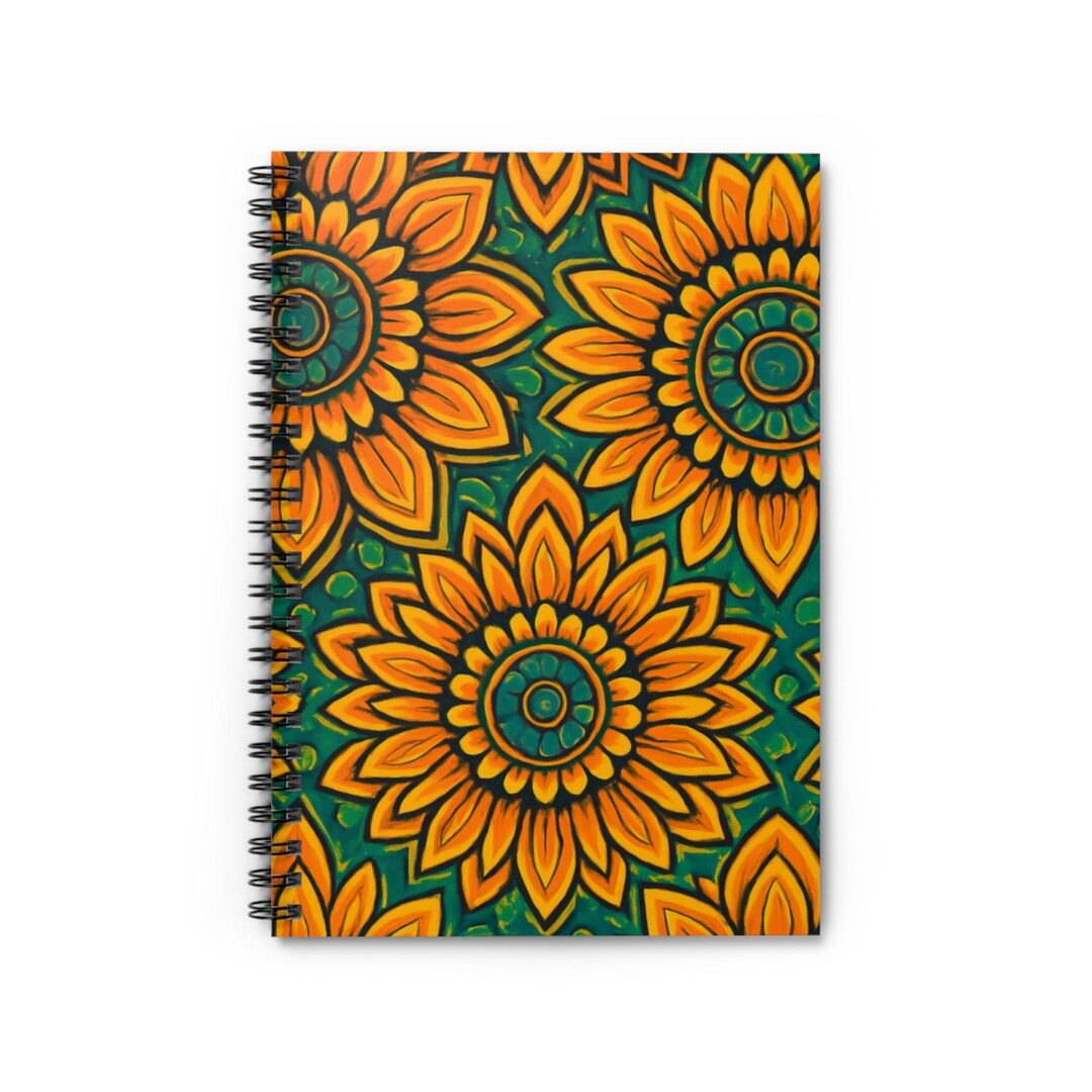 Sunflower Mandala Spiral Notebook | Ruled Line Journal - Etsy