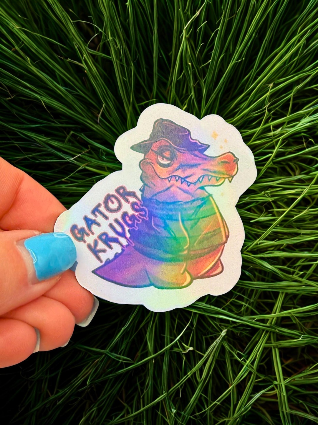 Killer Gator Holographic Sticker | “gator Krugs” Horror Pun Vinyl Decal ...