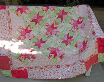 Blaze Quilt Pattern, HST Hourglass Design (PDF Pattern)